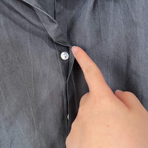 Ice button down 100% silk shirt - gray - size L - Picture 5 of 6